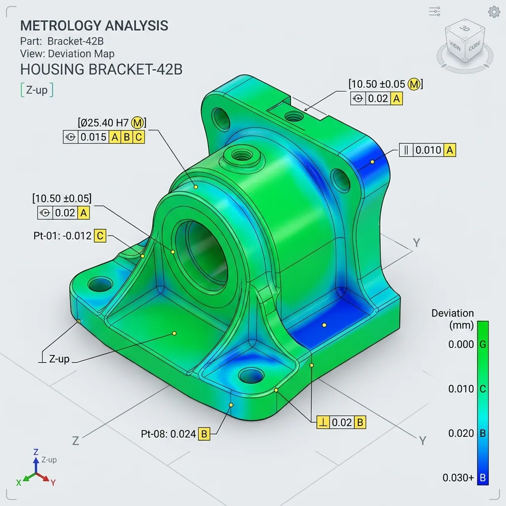 3D Metrology Color Deviation Heatmap View