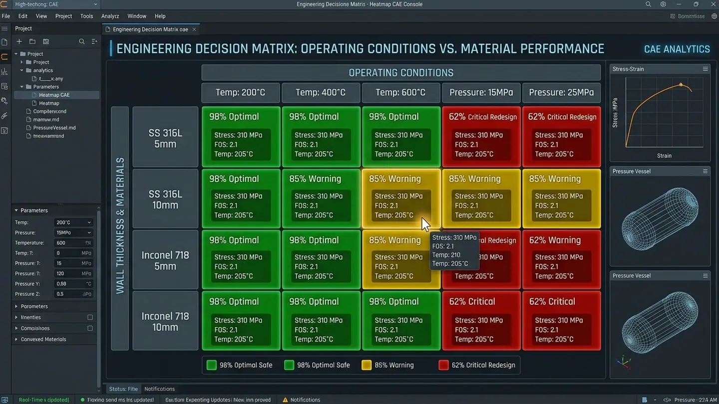 Engineering Performance Decision Matrix and Operating Condition Heat Map